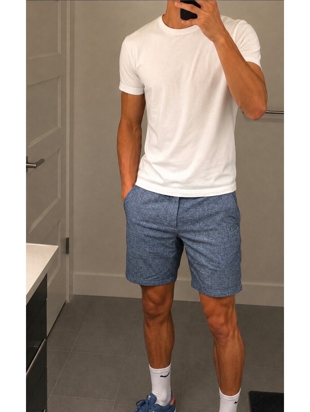 Under Armour HeatGear Golf Shorts Heather Blue Navy Mens Size 35